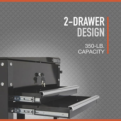 Ironton 28in. 2-Drawer Tool Cart, 350-Lb. Capacity, Heavy-Duty Rolling Service - Image 2