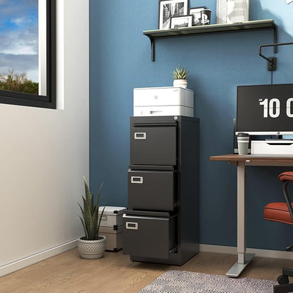3-Drawer File Cabinet, 16.3" Deep Vertical Filing Cabinet - Image 2