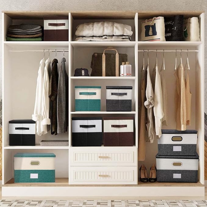 Large Linen Fabric Foldable Storage Bins - Image 4