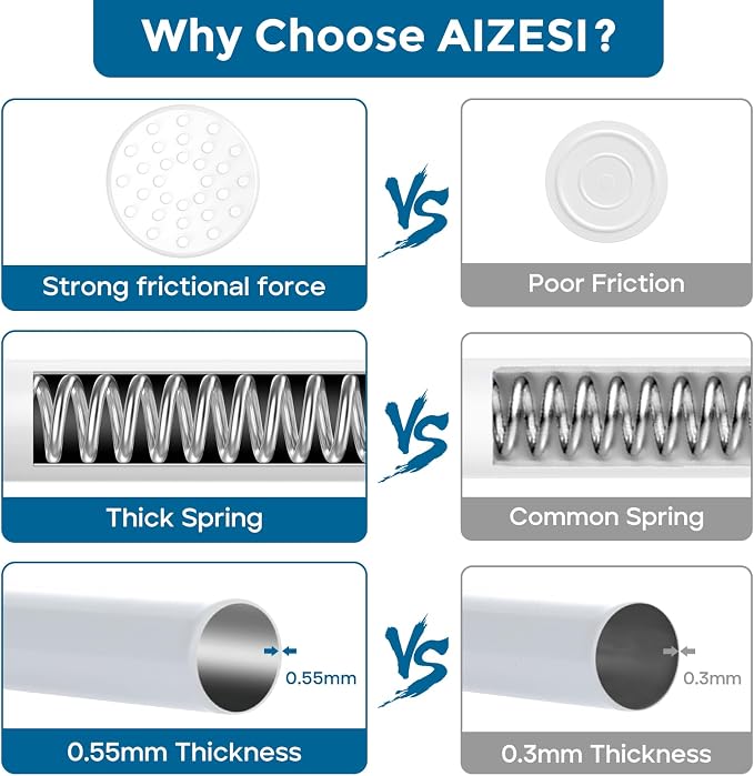 AIZESI Spring Tension Curtain Rods Short Tension Rod - Image 3