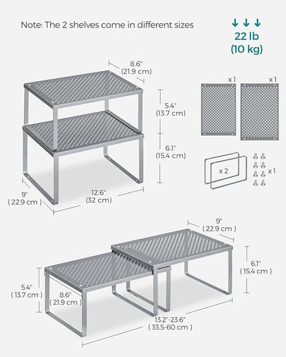 SONGMICS Spice Racks, Countertop Organizers, Shelf Risers, Expandable - Image 2