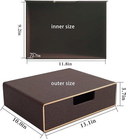 Stackable Organizer Drawer Classic Brown Pu Leather Handmade, Organize Home - Image 3