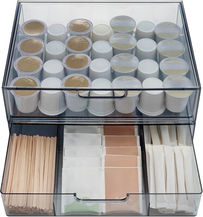 STORi STAX Plastic Stackable Organizer Drawers Classic Grey | 12.5" Wide | Set - Image 9