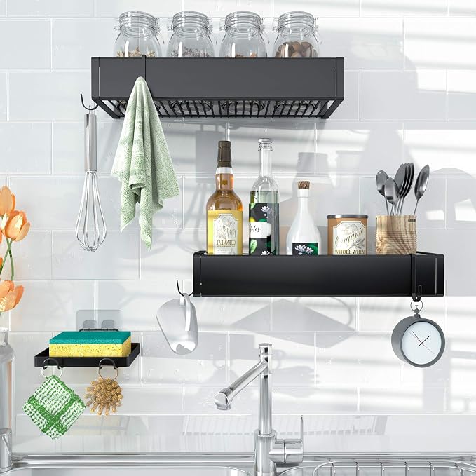 Shower Caddy Wall Mounted Stainless Steel Basket Shelf Shampoo Holder, Adhesive - Image 6
