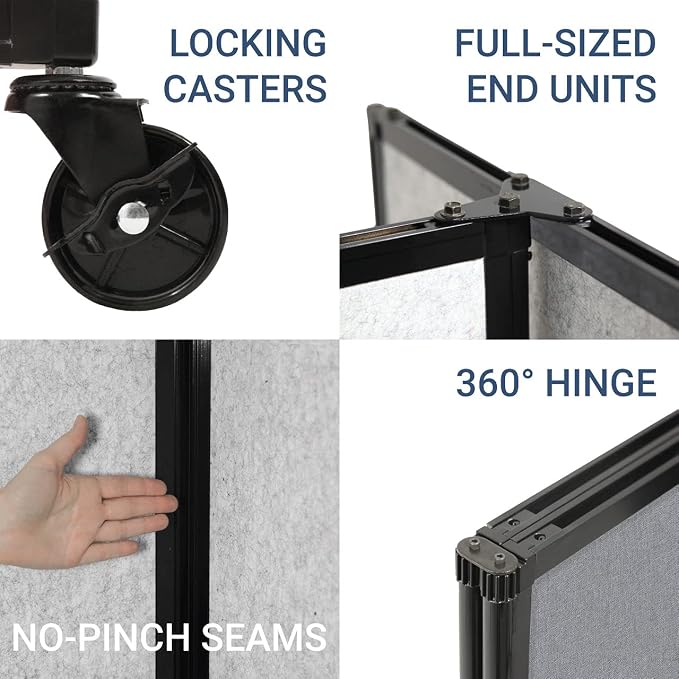 Versare Room Divider 360 Portable Wall Partition | Folding Panels | Large - Image 5