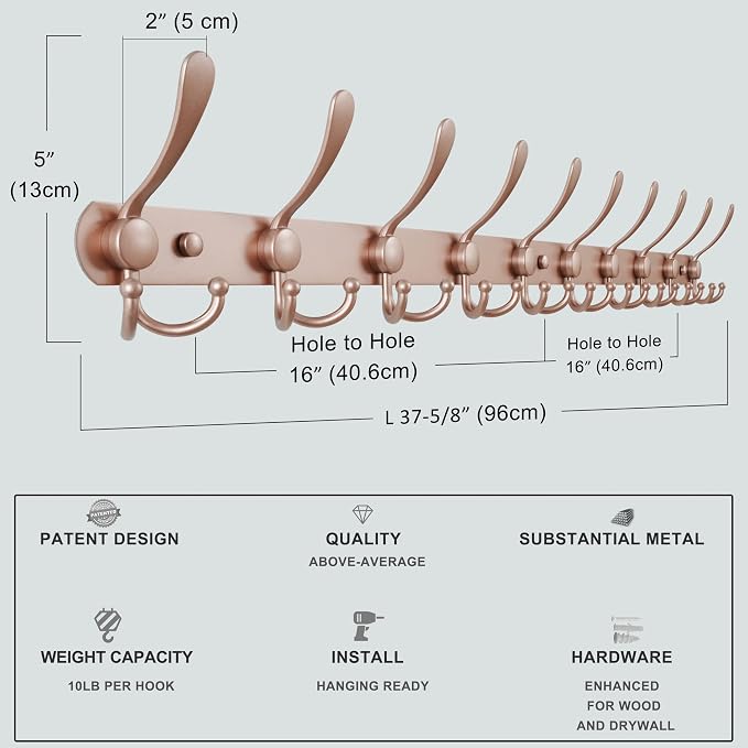 Dseap Coat Rack Wall Mount - Image 6