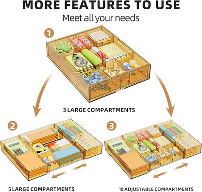 Marbrasse Expandable Desk Drawer Organizer, Desk Organizers and Accessories - Image 4