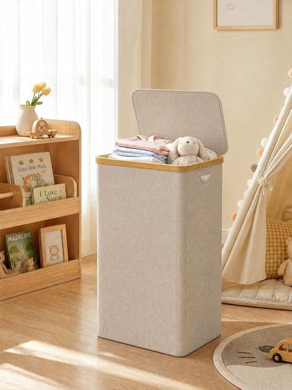 iEGrow Laundry Hamper with Lid, 110L Large Laundry Basket with Handle, - Image 8