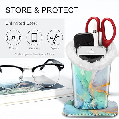 Fintie Plush Lined Eyeglasses Holder, Glasses Stand Case, Anti-scratch Glasses - Image 5