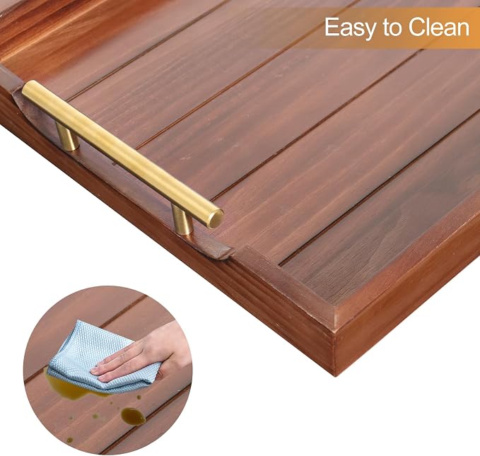 SXNOWS Large Wooden Serving Tray - Image 8