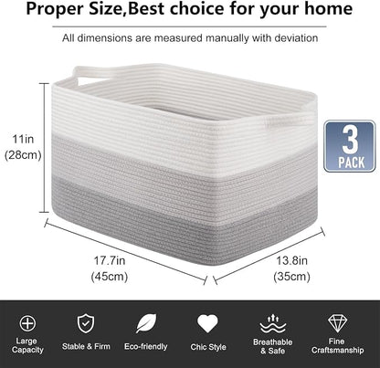 OIAHOMY Rectangle Woven Storage Basket - Image 3