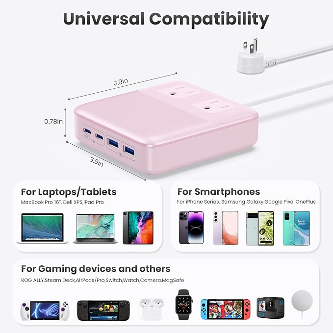 USB C Charger Block, 135W GaN IV Fast Charging Station Hub, 6-in-1 USB C Power - Image 2