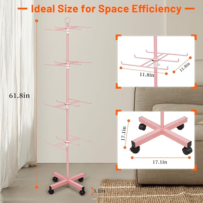 Retail Display Stand Rotating Display Stand 4 Tier Spinning Display Stand - Image 2