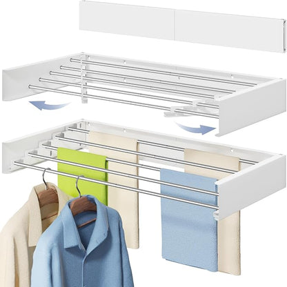 Vikaqi Wall Mounted Foldable Clothes Drying Rack, 32-Inch Wide, 5 Stainless by DiscovertheEleganceofAir-drying