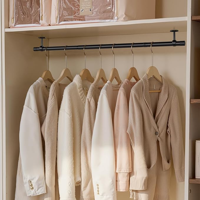 SUTINE Closet Rod, Closet Rods for Hanging Clothes, 17 to 52 inch Adjustable by SUTINE