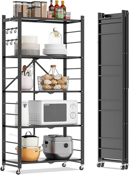 Fenbeli Foldable Shelves with Wheels by Fenbeli