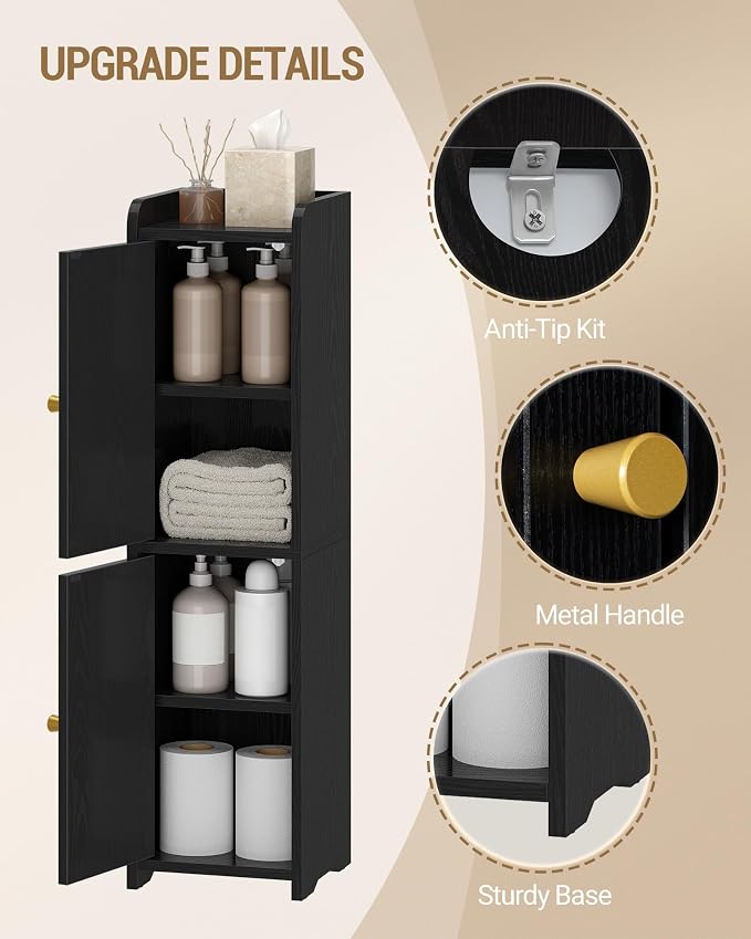 Hzuaneri Bathroom Storage Cabinet, Small Corner Floor Cabinet - Image 5