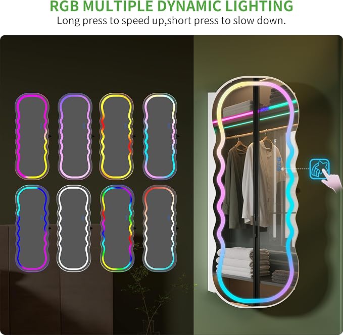 HNEBC LED Mirror Jewelry Cabinet - Image 8