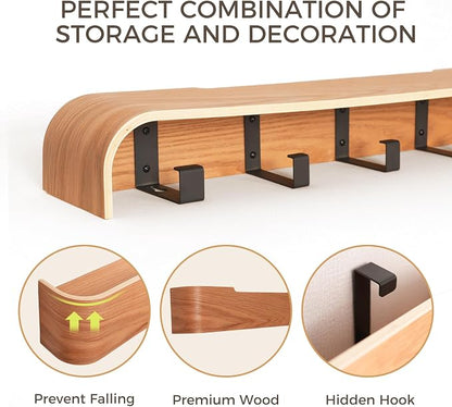 Wall Coat Rack Floating Shelves Modern Coat Rack Wall Mount - Image 5