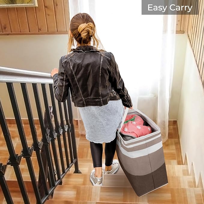 HomeHacks 2-Pack Large Laundry Basket, Waterproof, Freestanding Laundry Hamper - Image 7