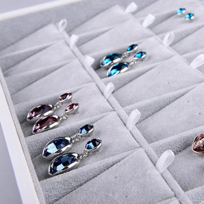 Oirlv Velvet Stackable Jewelry Tray 32 Grids Earrings Organizer Display - Image 3