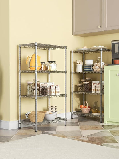SINGAYE 4 Shelves Adjustable Storage Shelf Wire Shelving Rack Bathroom Standing - Image 5