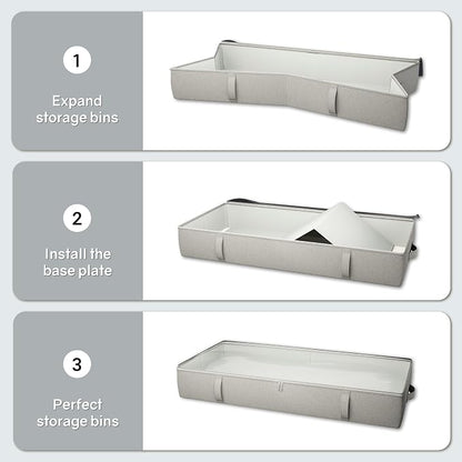 2-Pack Under Bed Storage Containers, 8 Inches Tall Underbed Clothes Storage - Image 8