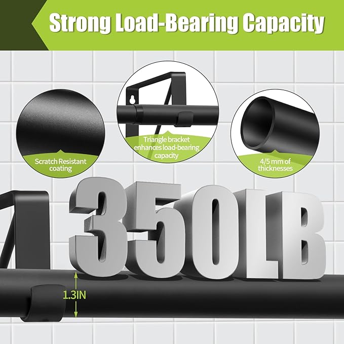 Closet Rod, 17 to 87 Inch Closet Rods 1.3 Inches Heavy Duty Closet Rod - Image 4