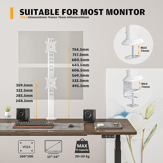 Hemudu Dual Monitor Articulating Desk Mount Arm Stand - Image 5