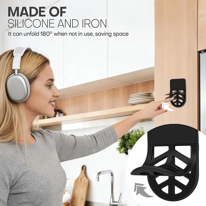 Wall Mount Headphone Stand, 2-in-1 Bendable Silicone Controller Holder - Image 6