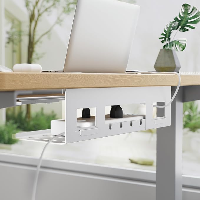 Under Desk Cable Management Tray, 15.7 Inches Metal Cord Organizer Rack - Image 2