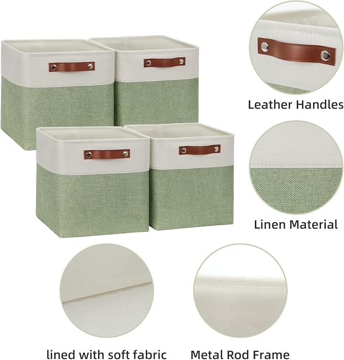 HNZIGE Fabric Cube Storage Baskets Bins Cube Baskets 11x11, Foldable Storage - Image 5