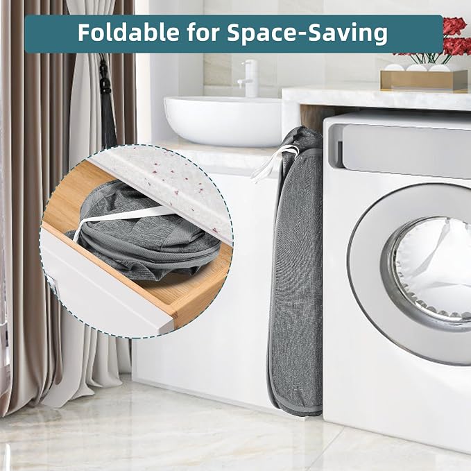 Collapsible Laundry Baskets, Tear Proof Pop Up Laundry Hamper - Image 5