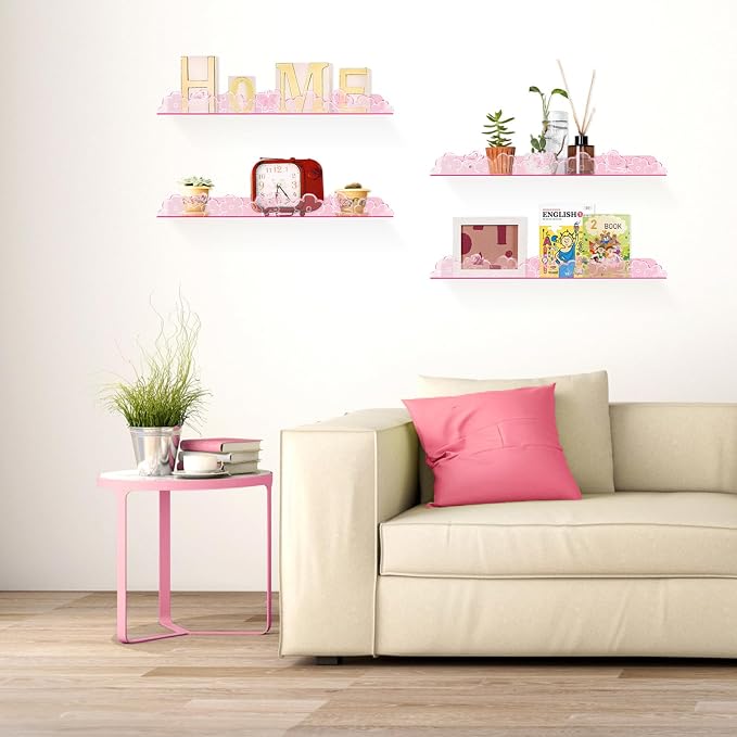 Floating Shelves for Wall, 4 Pack 15.7’’x 3.5’’Adhesive Acrylic Shelves - Image 5