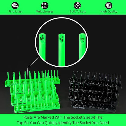 8PCS Socket Organizer Set, Socket Holder, 1/2" Metric & SAE Socket Tools Trays. - Image 5