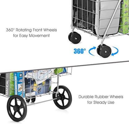 Goplus Jumbo Folding Shopping Cart - Image 5
