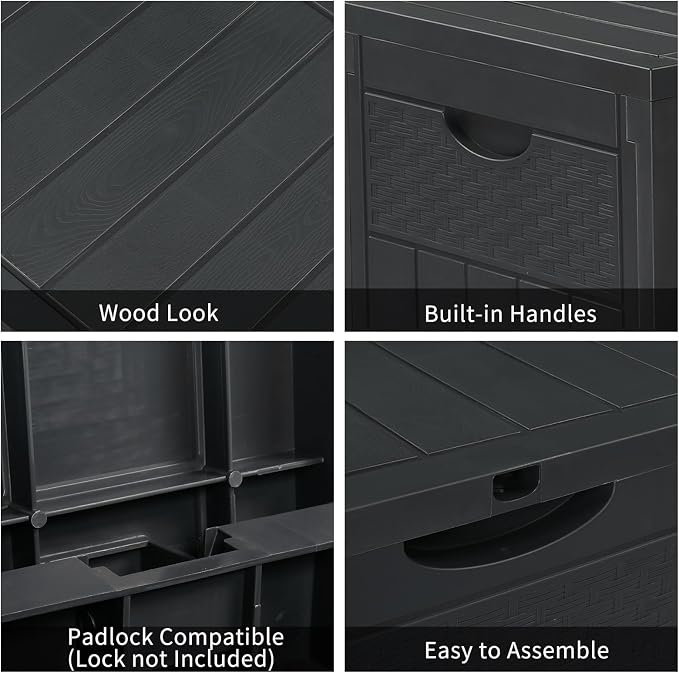 VINGLI 33 Gallon Outdoor Deck Storage, Polypropylene Deck Box - Image 3