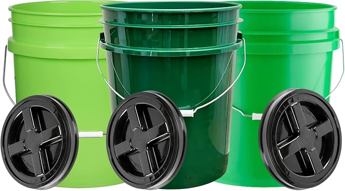 House Naturals 5 Gallon Plastic Green Bucket by House+Naturals