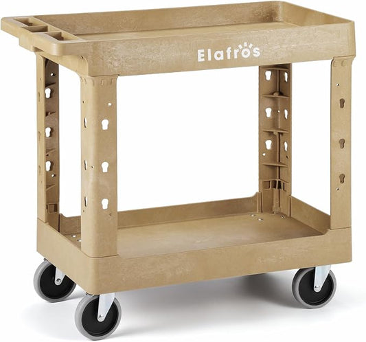 ELAFROS Heavy Duty Plastic Utility Cart 34 x 17 Inch by ELAFROS