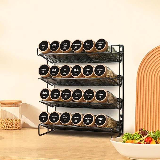 ComSaf Spice Jars with Label 4 oz 24Pcs, Glass Spice Jars with 6 Extra Shaker - Image 8