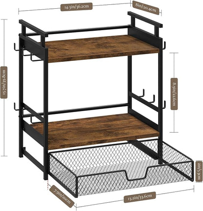 Coffee Bar Organizer, 3 Tier Coffee Station Organizer - Image 5