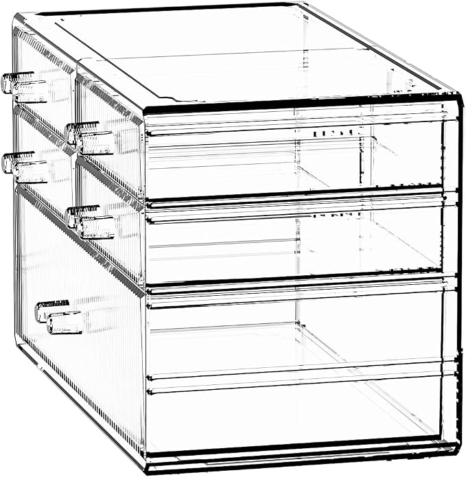 ZHIAI Stackable Storage Drawers, Acrylic Bathroom Counter Organizer Clear - Image 4