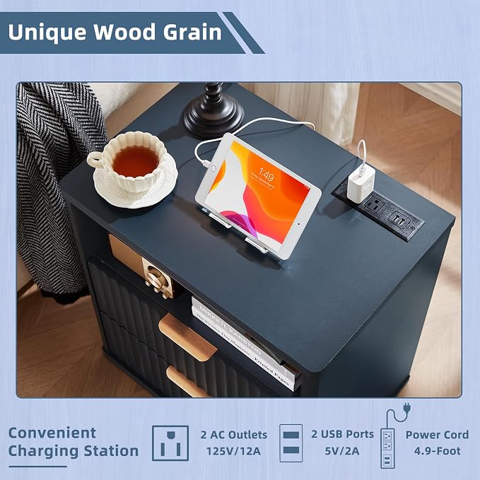 LEYAOYAO Fluted Nightstand - Image 6