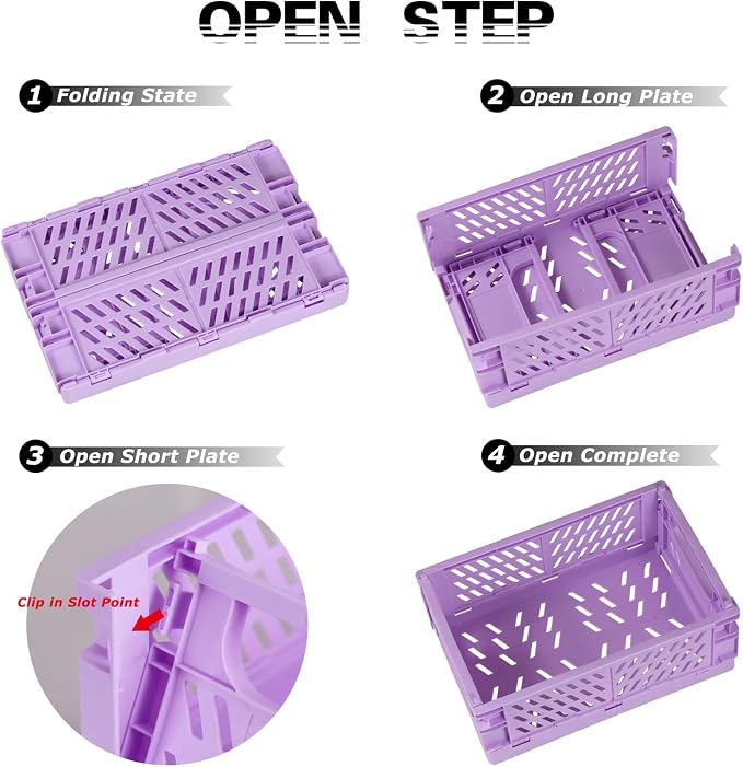 Tixill 2-Pack Mini Foldable Plastic Baskets - Image 5