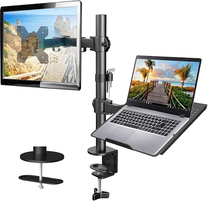 HUANUO Adjustable Monitor Stand, Single Arm Desk Mount by HUANUO