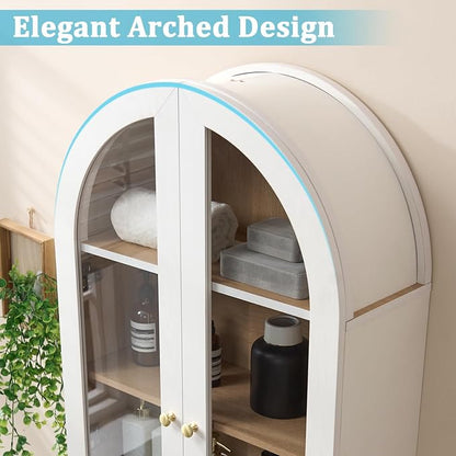 Bathroom Arched Wall Cabinet Over The Toilet Storage Cabinet, 23.6×31.4 Inch - Image 3