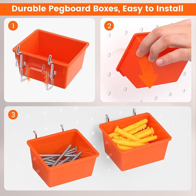 Pegboard Organizer Accessories Kit 155 PCS, Peg Board Hooks Assortment - Image 6