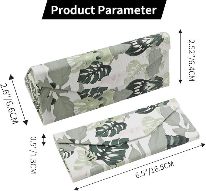 Foldable Glasses Case, Magnetic PU Leahter Sunglasses Case, Cute Hard Shell - Image 5