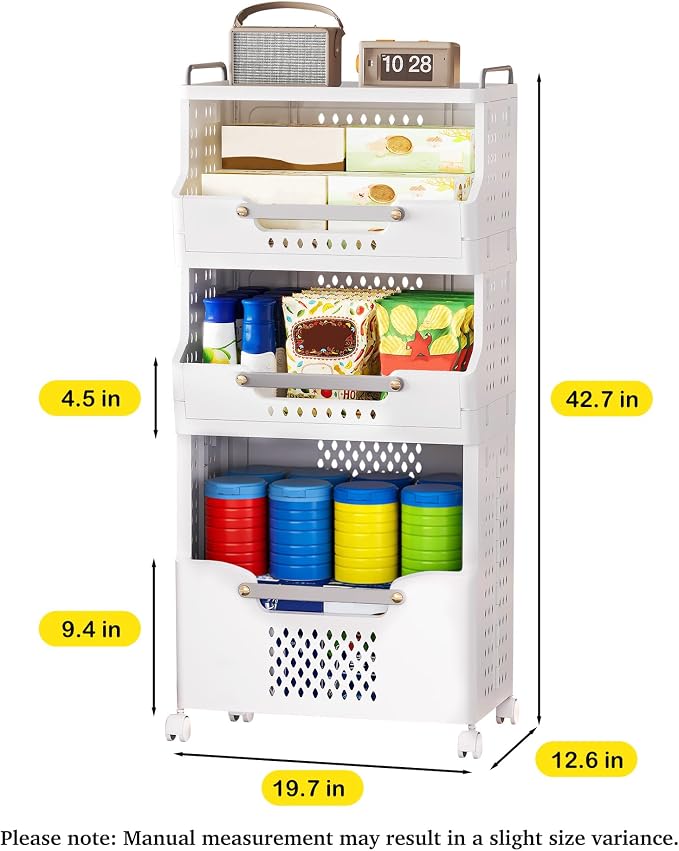 Laundry Basket with Wheels, Folding Laundry Hamper, utility cart, Kitchen - Image 5