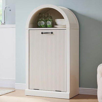 Arched Tilt-Out Trash Can Cabinet, Fluted 10 Gallon Trash Can by IFGETEnrichYourLivingSpace